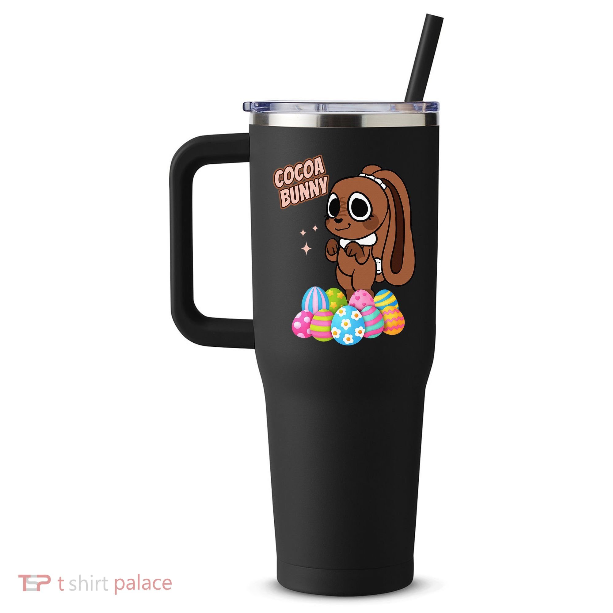 Dandys World Easter Cocoa The Chocolate Easter Bunny 40oz Vacuum Insulated Stainless Steel Travel Tumbler