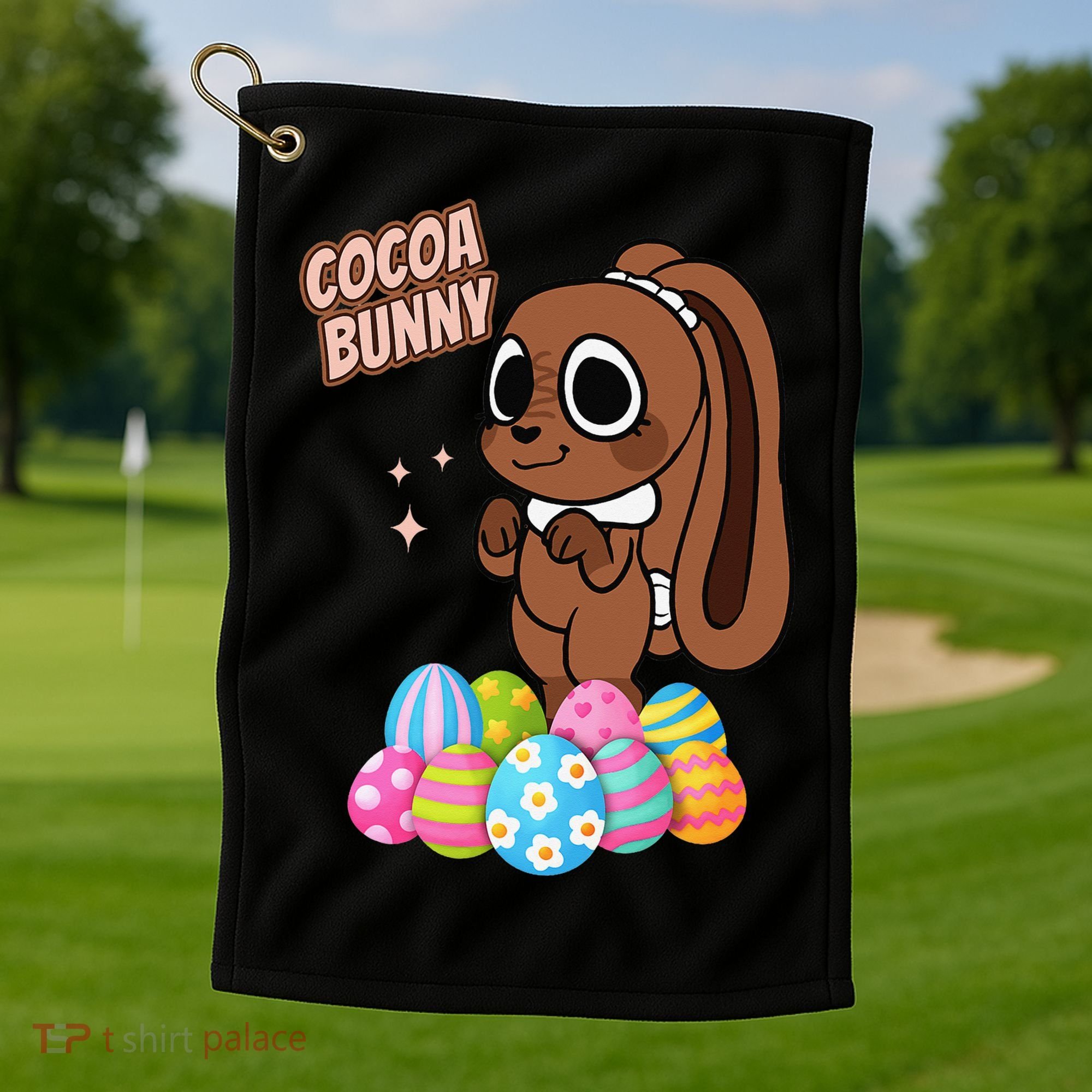 Dandys World Easter Cocoa The Chocolate Easter Bunny Golf Towel