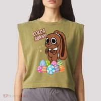 Dandys World Easter Cocoa The Chocolate Easter Bunny Garment-Dyed Women's Muscle Tee thumb 2