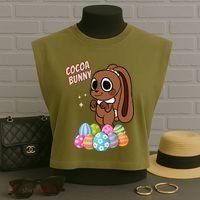 Dandys World Easter Cocoa The Chocolate Easter Bunny Garment-Dyed Women's Muscle Tee thumb 3