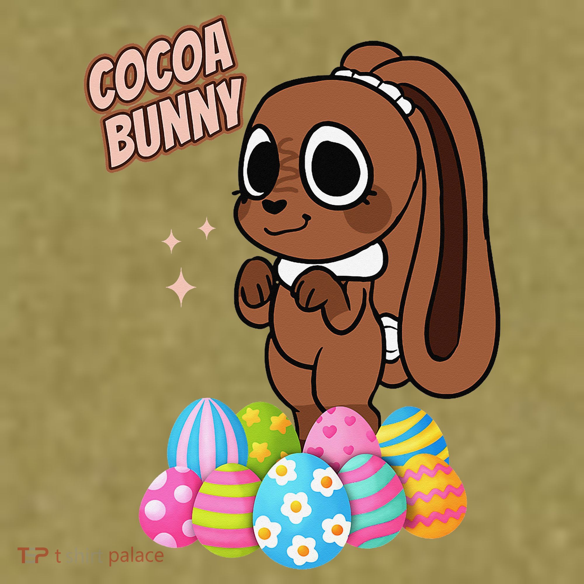 Dandys World Easter Cocoa The Chocolate Easter Bunny Garment-Dyed Women's Muscle Tee