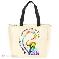 Dream Without Fear Love Without Limits Elephant LGBT Tote Bag thumb 0
