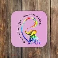 Dream Without Fear Love Without Limits Elephant LGBT Coaster thumb 0