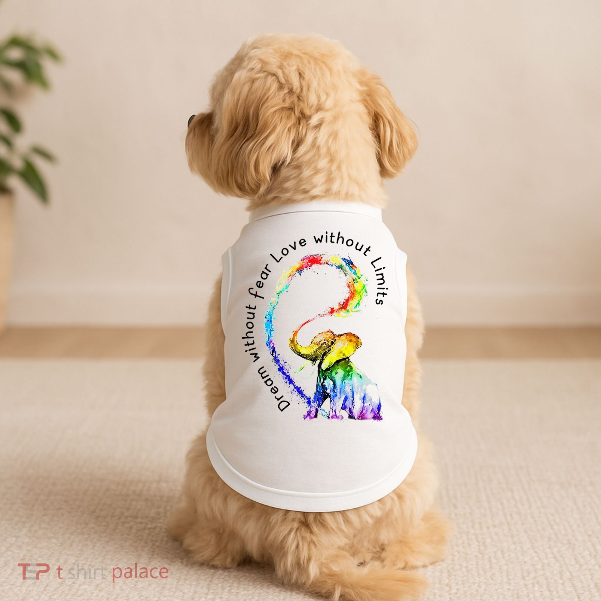 Dream Without Fear Love Without Limits Elephant LGBT Doggie Tank