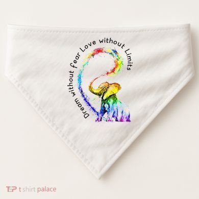 Dream Without Fear Love Without Limits Elephant LGBT USA-Made Doggie Bandana