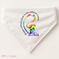 Dream Without Fear Love Without Limits Elephant LGBT USA-Made Doggie Bandana thumb 0