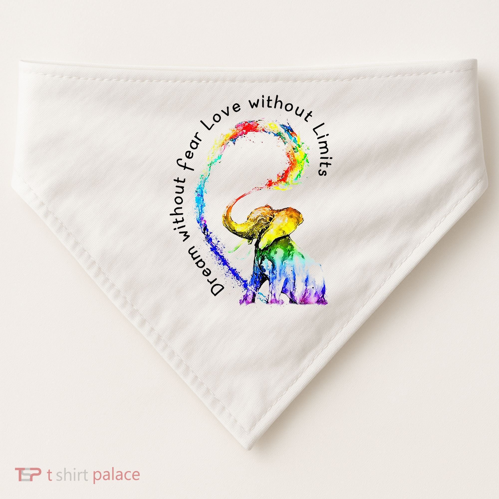 Dream Without Fear Love Without Limits Elephant LGBT USA-Made Doggie Bandana