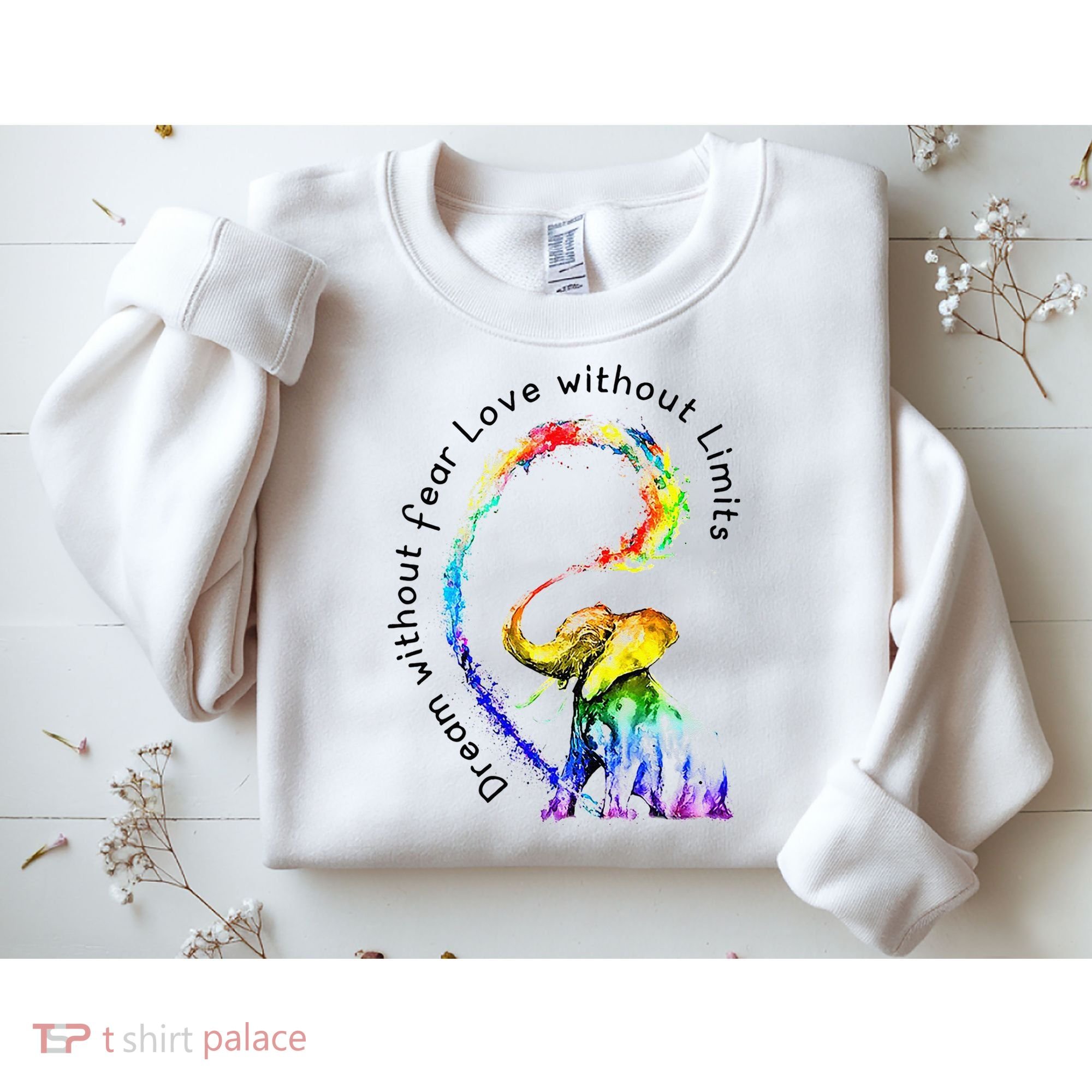 Dream Without Fear Love Without Limits Elephant LGBT Sweatshirt