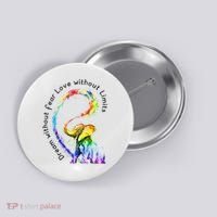Dream Without Fear Love Without Limits Elephant LGBT Button thumb 0
