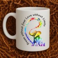 Dream Without Fear Love Without Limits Elephant LGBT Coffee Mug thumb 2
