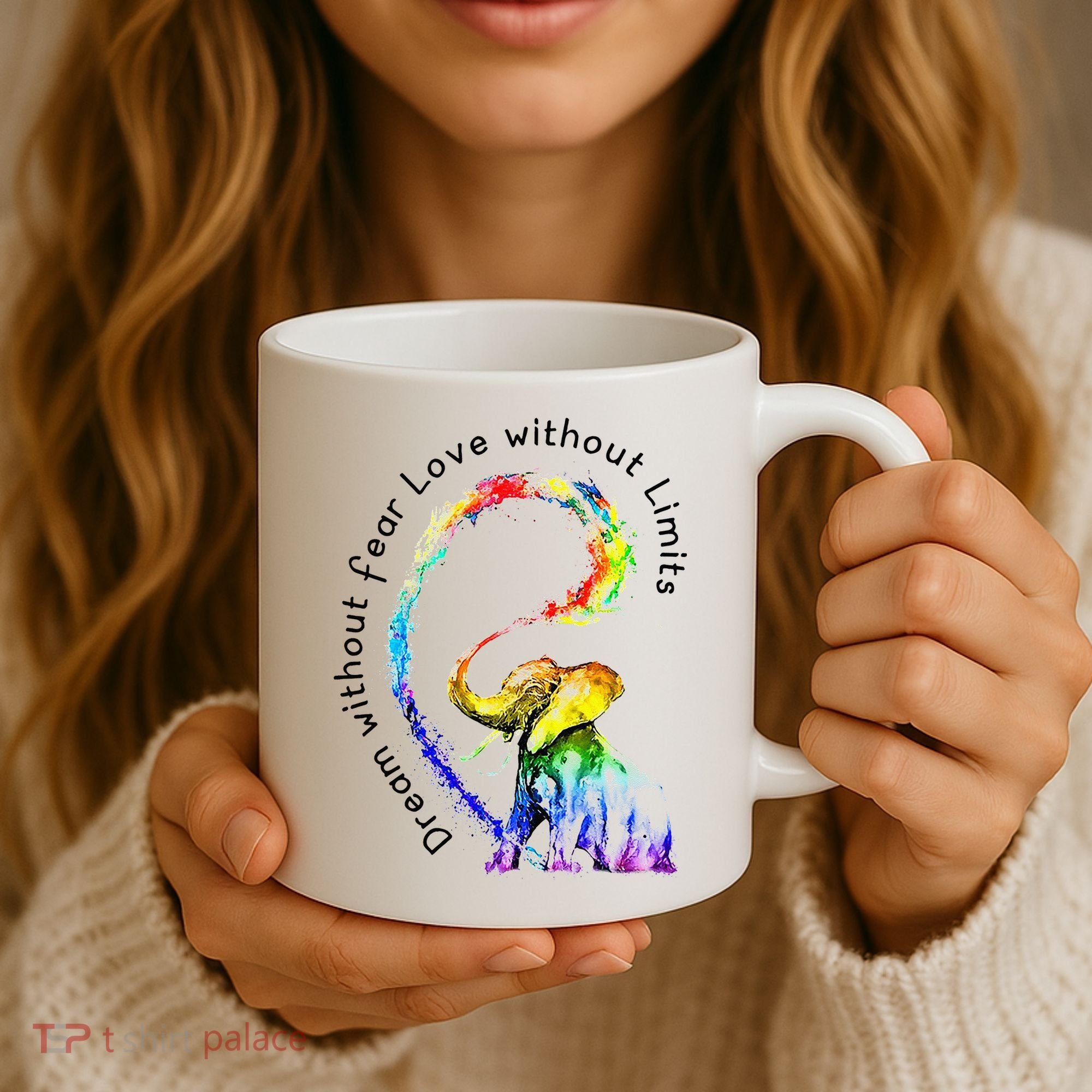 Dream Without Fear Love Without Limits Elephant LGBT Coffee Mug