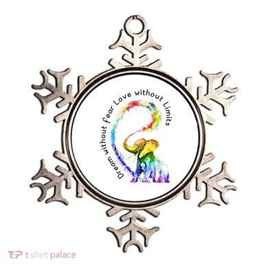 Dream Without Fear Love Without Limits Elephant LGBT Ornament