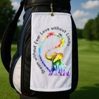 Dream Without Fear Love Without Limits Elephant LGBT Golf Towel thumb 2