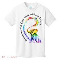 Dream Without Fear Love Without Limits Elephant LGBT Kids T-Shirt thumb 0