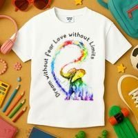 Dream Without Fear Love Without Limits Elephant LGBT Kids T-Shirt thumb 3