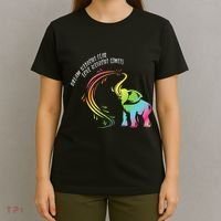 Dream Without Fear Love Without Limits Colorful Elephant T-Shirt thumb 4