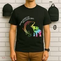 Dream Without Fear Love Without Limits Colorful Elephant T-Shirt thumb 6