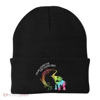 Dream Without Fear Love Without Limits Colorful Elephant Beanie
