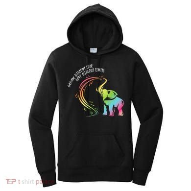Dream Without Fear Love Without Limits Colorful Elephant Women's Hoodie