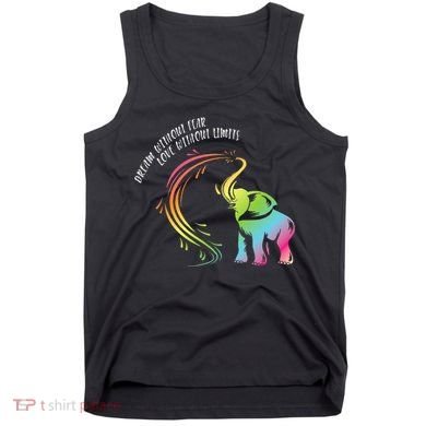 Dream Without Fear Love Without Limits Colorful Elephant Tank Top