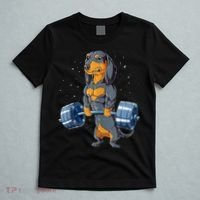 Dachshund Weightlifting Funny Gift For Deadlift Men Fitness Gym Gifts T-Shirt thumb 5