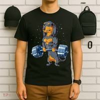 Dachshund Weightlifting Funny Gift For Deadlift Men Fitness Gym Gifts T-Shirt thumb 6