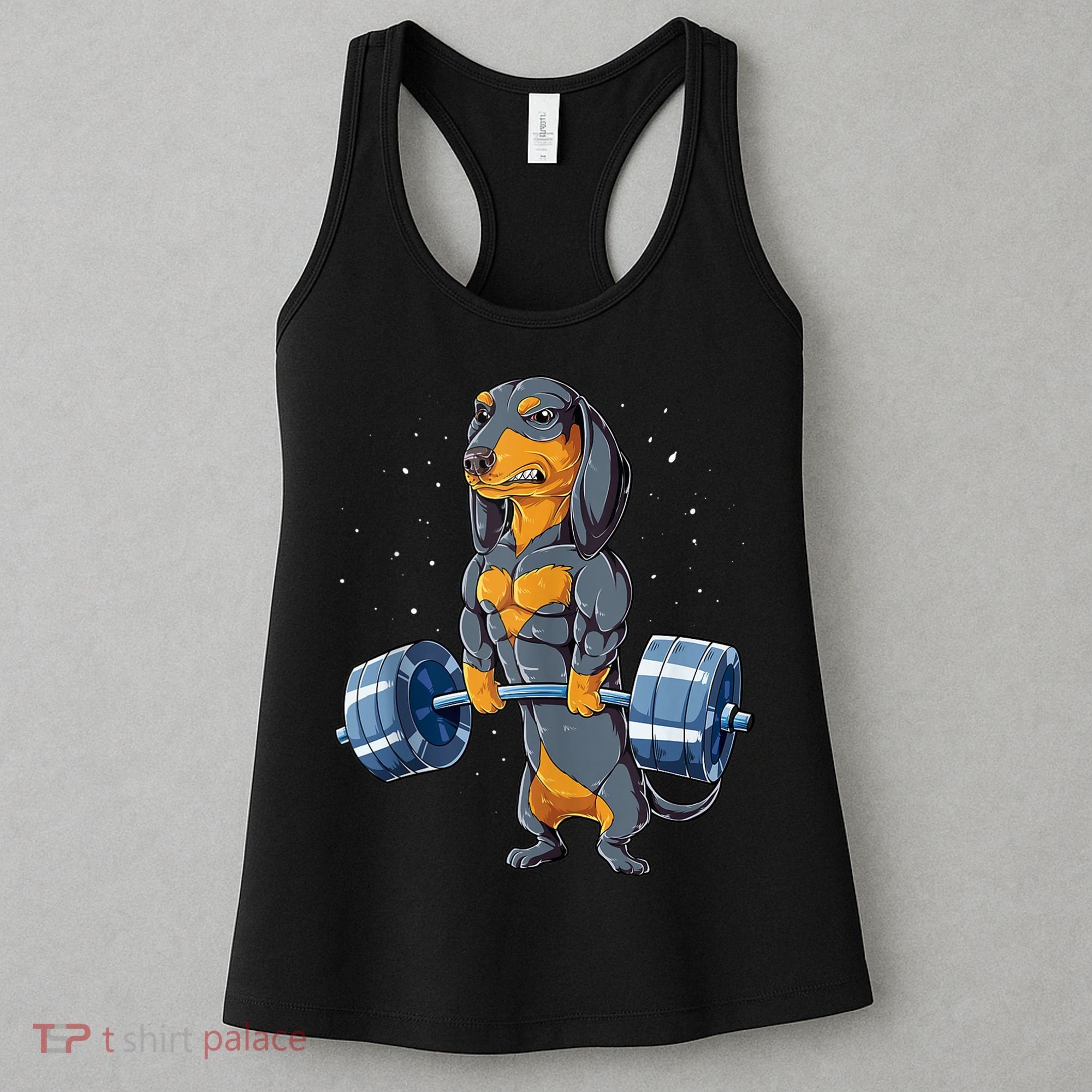 Dachshund Weightlifting Funny Gift For Deadlift Men Fitness Gym Gifts Women's Tank Top