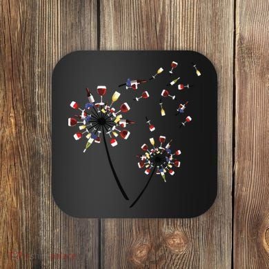 Dandelion Wine Glass Love Wine Drinking Gift Wine Lover Coaster
