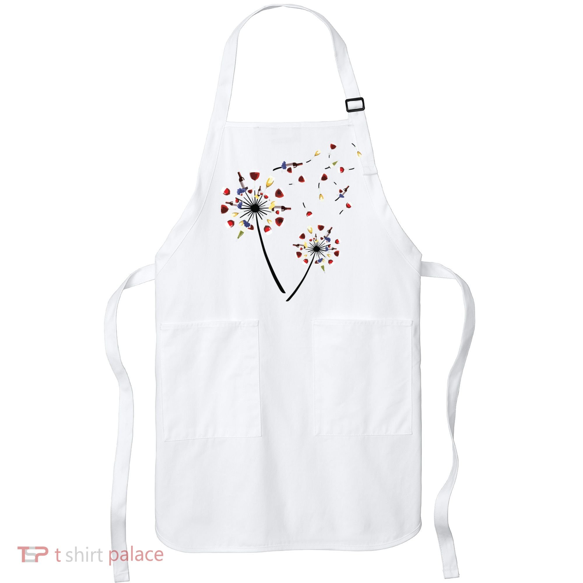 Dandelion Wine Glass Love Wine Drinking Gift Wine Lover Apron