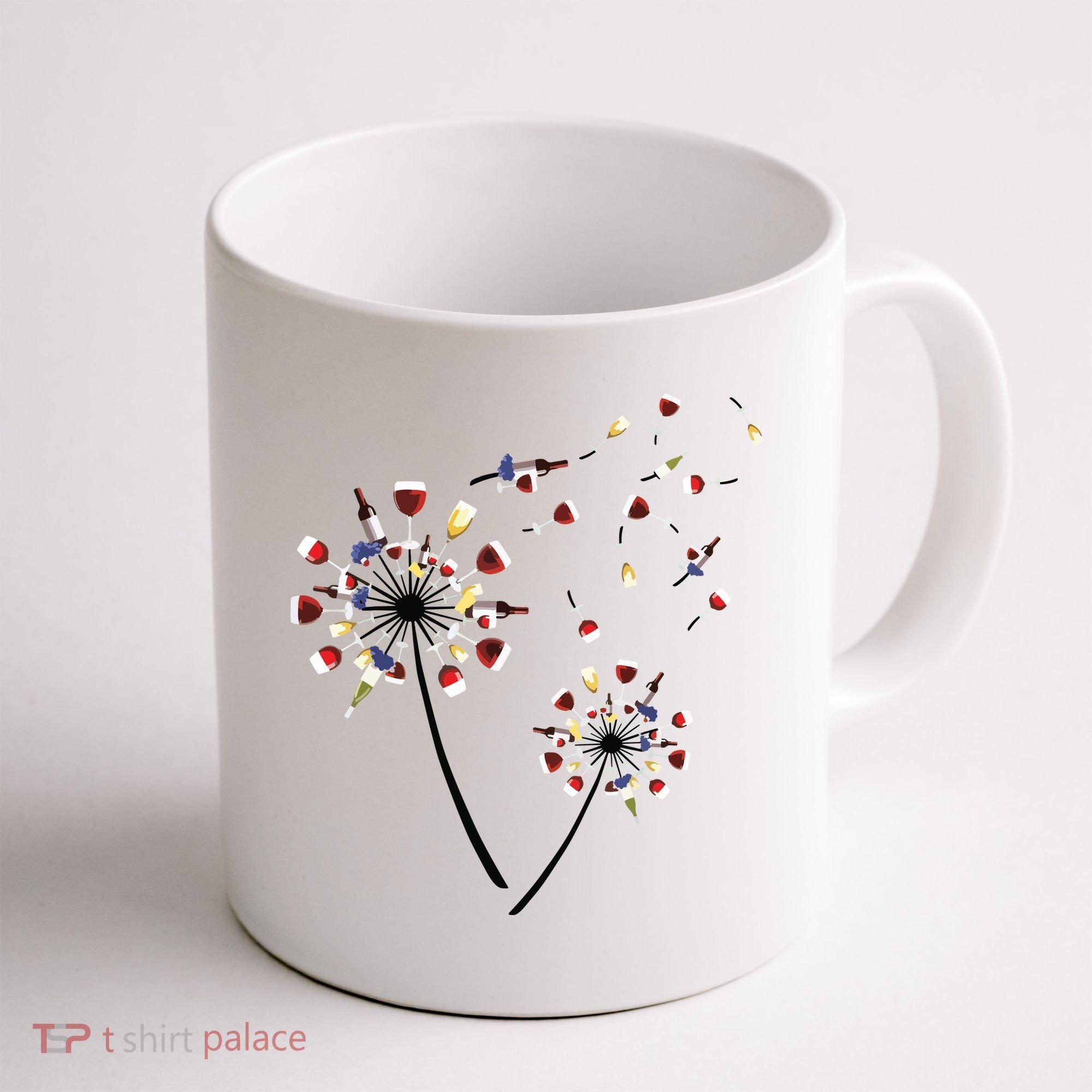 Dandelion Wine Glass Love Wine Drinking Gift Wine Lover Coffee Mug