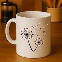 Dandelion Wine Glass Love Wine Drinking Gift Wine Lover Coffee Mug thumb 4