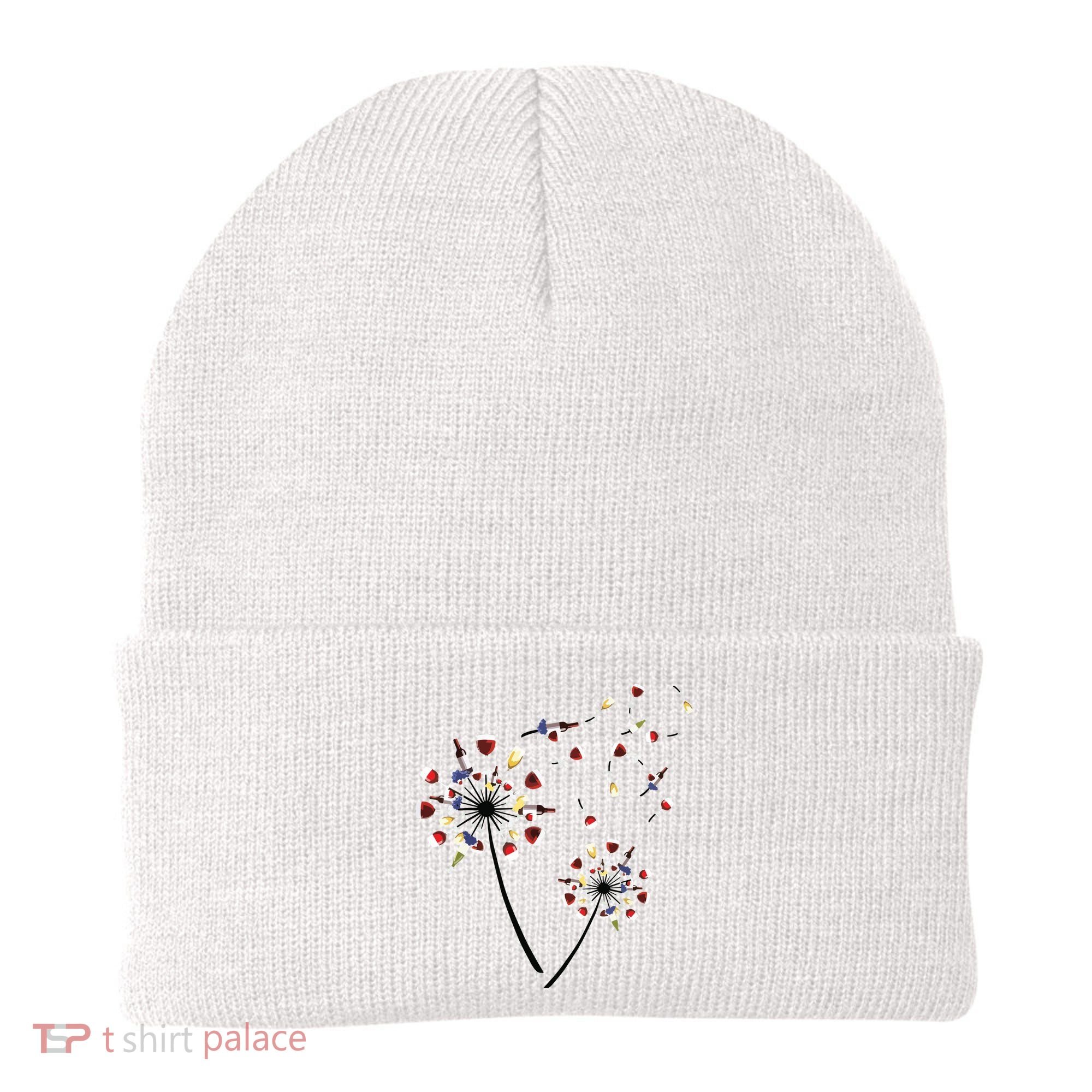 Dandelion Wine Glass Love Wine Drinking Gift Wine Lover Beanie