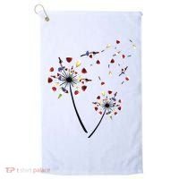 Dandelion Wine Glass Love Wine Drinking Gift Wine Lover Golf Towel thumb 0