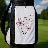 Dandelion Wine Glass Love Wine Drinking Gift Wine Lover Golf Towel thumb 2