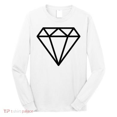 Diamond White Graphic Cool White Long Sleeve Shirt