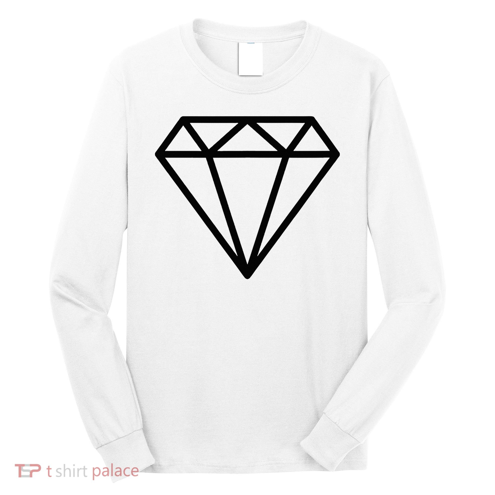 Diamond White Graphic Cool White Long Sleeve Shirt