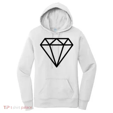 Diamond White Graphic Cool White Women's Hoodie