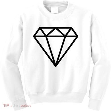 Diamond White Graphic Cool White Kids Sweatshirt