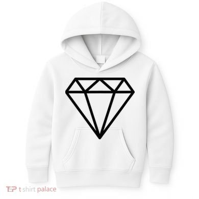 Diamond White Graphic Cool White Kids Hoodie
