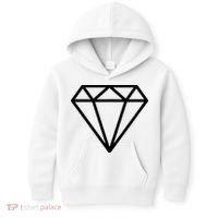 Diamond White Graphic Cool White Kids Hoodie thumb 0