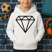 Diamond White Graphic Cool White Kids Hoodie thumb 2