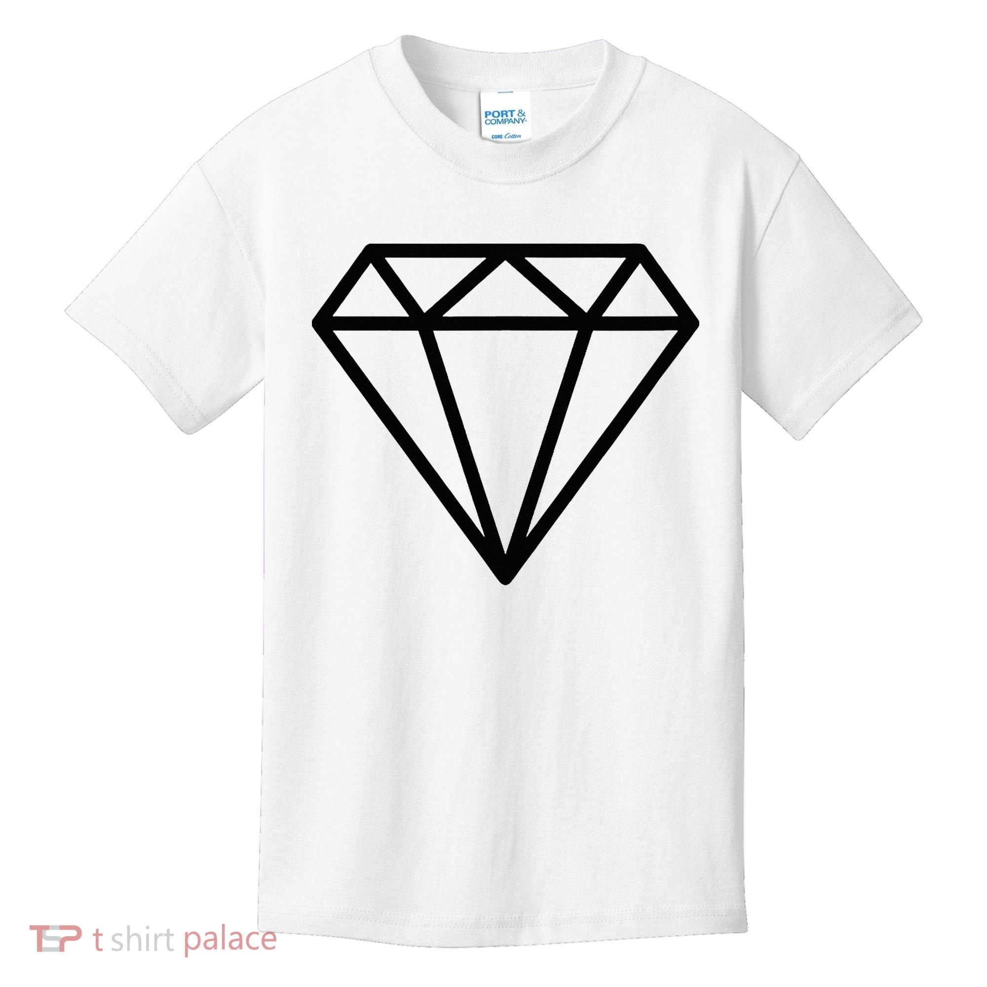 Diamond White Graphic Cool White Kids T-Shirt