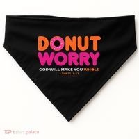 Donut Worry God Will Make You Whole USA-Made Doggie Bandana thumb 0