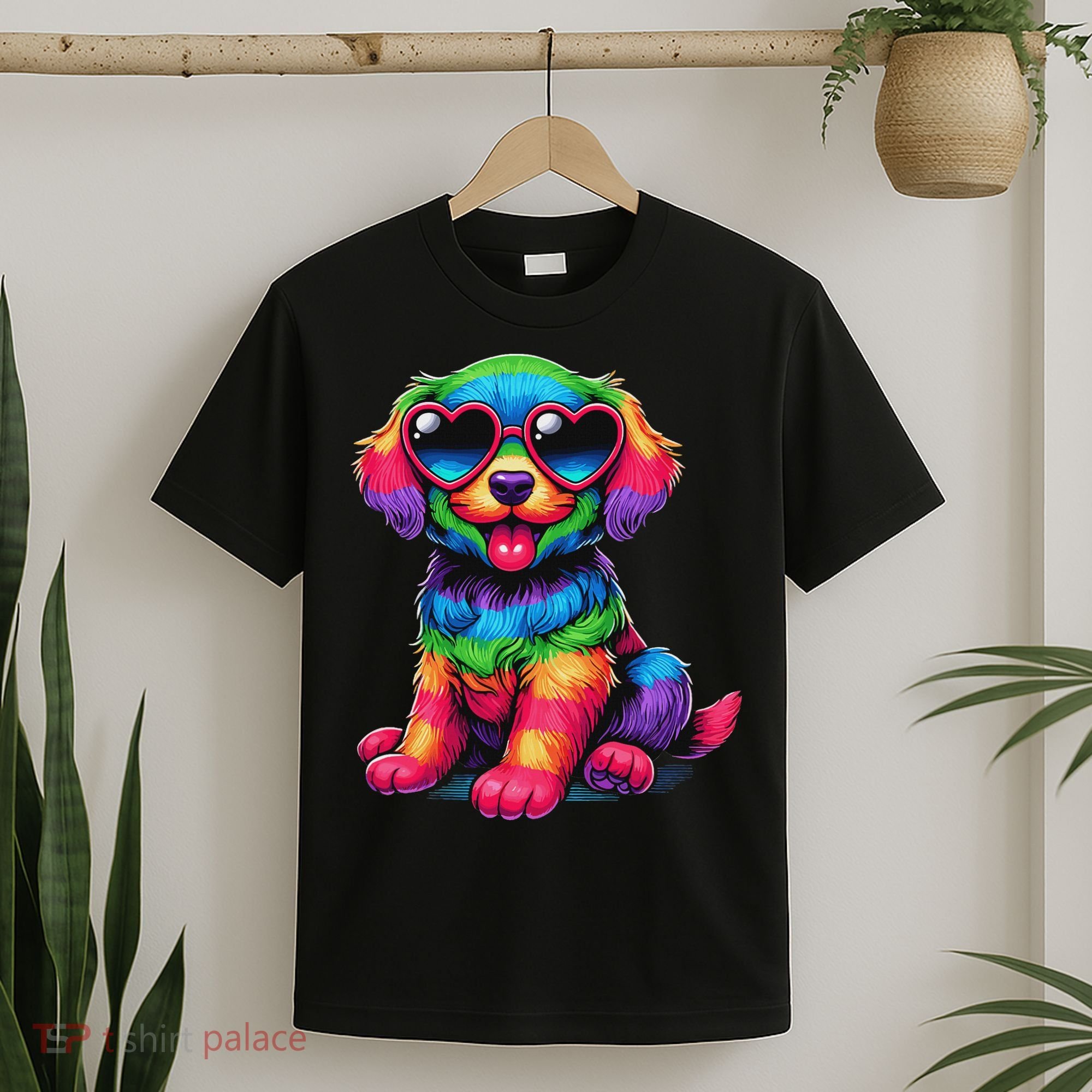 Dog Wearing Glasses Heart Puppy Love Dog T-Shirt