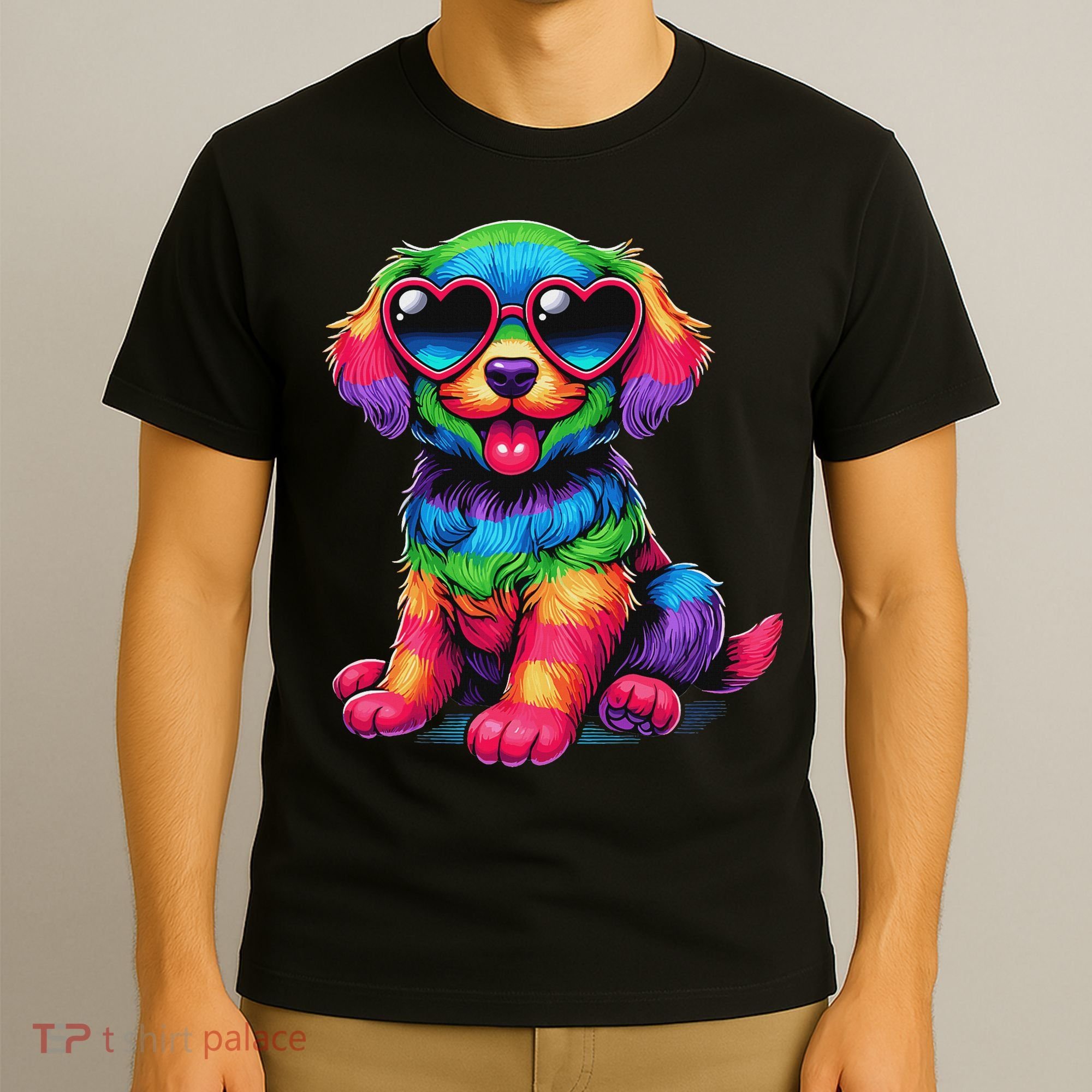 Dog Wearing Glasses Heart Puppy Love Dog T-Shirt