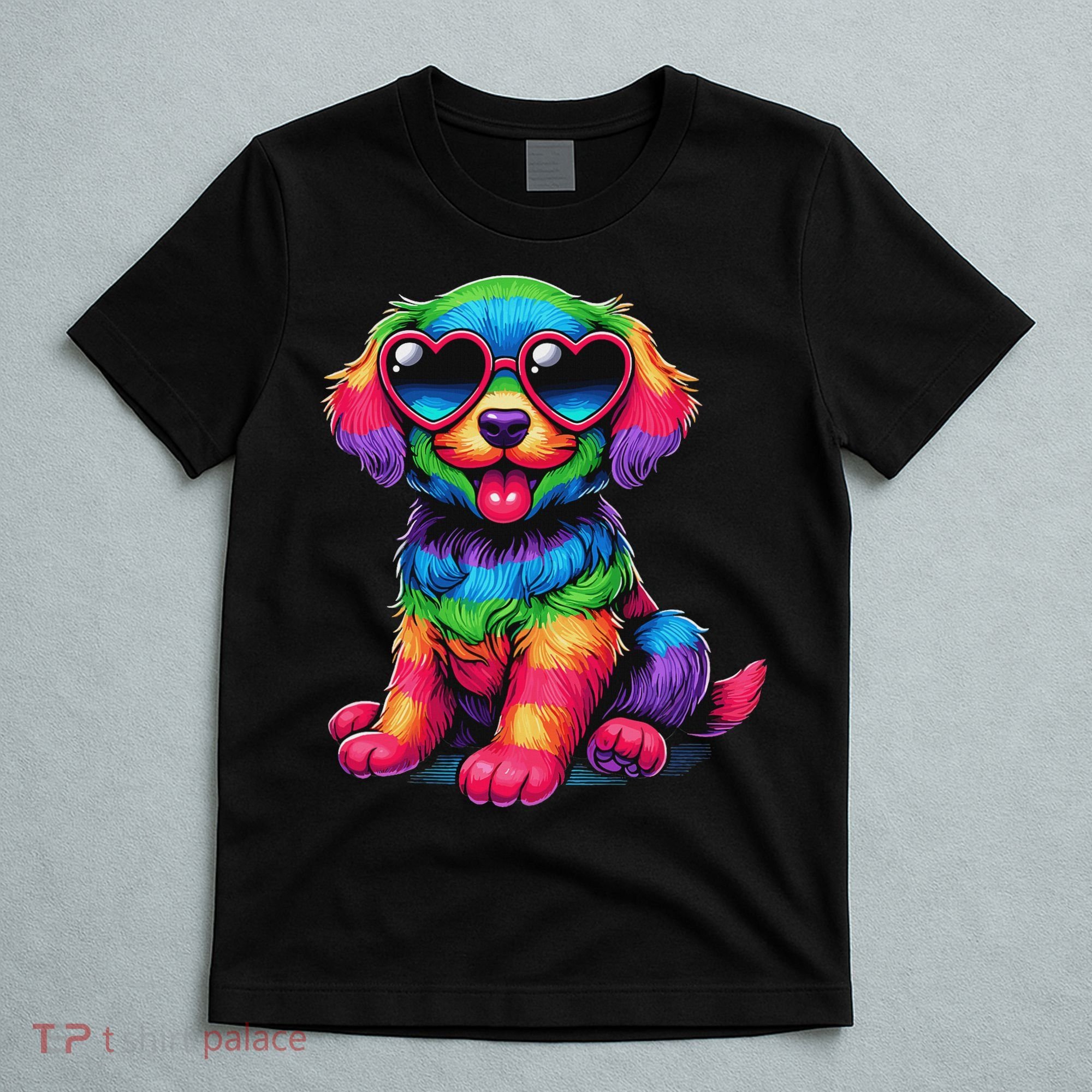 Dog Wearing Glasses Heart Puppy Love Dog T-Shirt