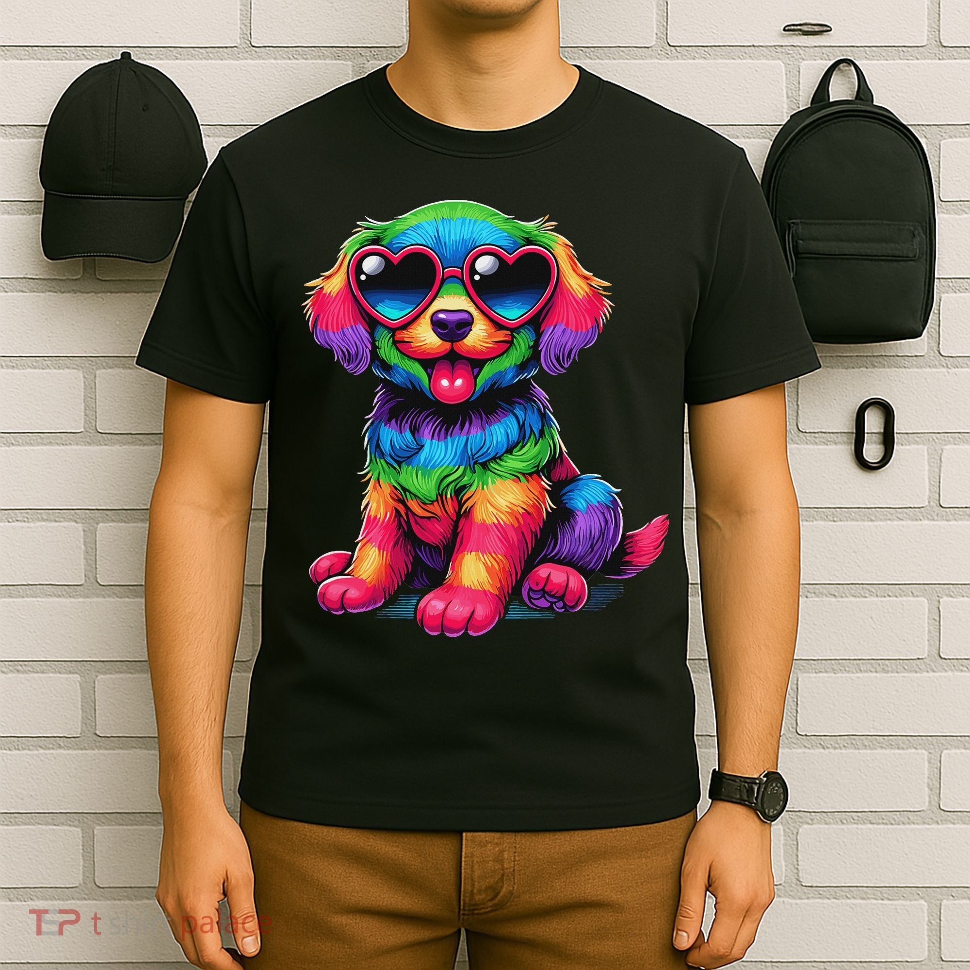 Dog Wearing Glasses Heart Puppy Love Dog T-Shirt