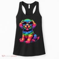 Dog Wearing Glasses Heart Puppy Love Dog Women's Tank Top thumb 0