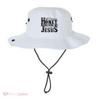 DonT Worry Honey Round Here We Leave The Judgin To Jesus Bucket Hat thumb 0