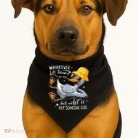 Duck With Hat Quote Graphics Whatever Life Throws At You Duck And Let It Hit Someone Else USA-Made Doggie Bandana thumb 1